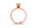 Rose gold Fancy Yellow Emerald  Milgrain Pave Diamond Engagement Ring with Four-Prong Setting_142