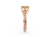 Rose gold Fancy Yellow Emerald  Solitaire Beaded Band Six-Prong Setting_2