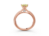 Rose gold Fancy Yellow Emerald  Solitaire Beaded Band Six-Prong Setting_3