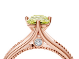 Rose gold Fancy Yellow Emerald  Solitaire Beaded Band Six-Prong Setting_4