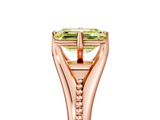Rose gold Fancy Yellow Emerald  Solitaire Beaded Band Six-Prong Setting_5