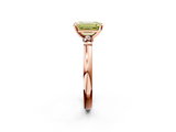 Rose gold Fancy Yellow Emerald  Solitaire Beaded Band with Four-Prong Setting_52
