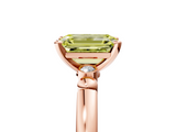 Rose gold Fancy Yellow Emerald  Solitaire Beaded Band with Four-Prong Setting_55