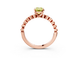 Rose gold Fancy Yellow Emerald  Solitaire Bezel Accent Diamond Engagement Ring with Beaded Band and Four-Prong Setting_25