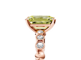 Rose gold Fancy Yellow Emerald  Solitaire Bezel Accent Diamond Engagement Ring with Beaded Band and Four-Prong Setting_27