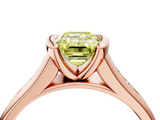 Rose gold Fancy Yellow Emerald  Solitaire Bezel-Set Diamond Ring with Channel-Set Band_40