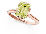 Rose gold Fancy Yellow Emerald  Solitaire Cathedral Diamond Ring with Six-Prong Setting_18