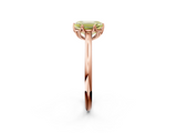 Rose gold Fancy Yellow Emerald  Solitaire Cathedral Diamond Ring with Six-Prong Setting_19