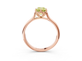 Rose gold Fancy Yellow Emerald  Solitaire Cathedral Diamond Ring with Six-Prong Setting_20