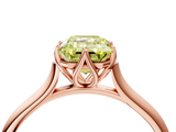 Rose gold Fancy Yellow Emerald  Solitaire Cathedral Diamond Ring with Six-Prong Setting_21