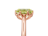 Rose gold Fancy Yellow Emerald  Solitaire Cathedral Diamond Ring with Six-Prong Setting_22
