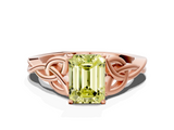 Rose gold Fancy Yellow Emerald  Solitaire Celtic Knot Engagement Ring with Four-Prong Setting_61