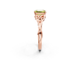 Rose gold Fancy Yellow Emerald  Solitaire Celtic Knot Engagement Ring with Four-Prong Setting_62