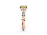 Rose gold Fancy Yellow Emerald  Solitaire Channel-Set Diamond Engagement Ring with Four-Prong Setting_34