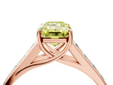 Rose gold Fancy Yellow Emerald  Solitaire Channel-Set Diamond Engagement Ring with Four-Prong Setting_36