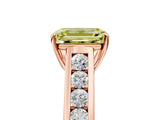 Rose gold Fancy Yellow Emerald  Solitaire Channel-Set Diamond Engagement Ring with Four-Prong Setting_37