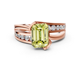 Rose gold Fancy Yellow Emerald  Solitaire Channel-Set Split Shank Ring with Tension Prong Setting_3