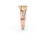 Rose gold Fancy Yellow Emerald  Solitaire Channel-Set Split Shank Ring with Tension Prong Setting_5