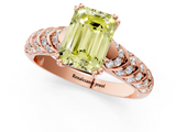 Rose gold Fancy Yellow Emerald  Solitaire Chevron Pave Diamond Engagement Ring with Six-Prong Setting_4