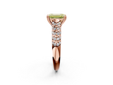 Rose gold Fancy Yellow Emerald  Solitaire Chevron Pave Diamond Engagement Ring with Six-Prong Setting_5