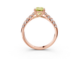 Rose gold Fancy Yellow Emerald  Solitaire Chevron Pave Diamond Engagement Ring with Six-Prong Setting_6