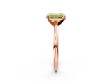 Rose gold Fancy Yellow Emerald  Solitaire Diamond Engagement Ring with Four-Prong Setting on a Classic Band_5