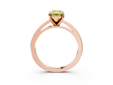 Rose gold Fancy Yellow Emerald  Solitaire Diamond Engagement Ring with Four-Prong Setting on a Classic Band_6