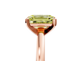 Rose gold Fancy Yellow Emerald  Solitaire Diamond Engagement Ring with Four-Prong Setting on a Classic Band_8