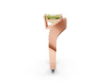 Rose gold Fancy Yellow Emerald  Solitaire Diamond Engagement Ring with Pave Band and Four-Prong Setting 3