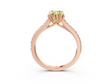 Rose gold Fancy Yellow Emerald  Solitaire Diamond Engagement Ring with Pave Band and Six-Prong Setting_22