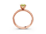 Rose gold Fancy Yellow Emerald  Solitaire Diamond Engagement Ring with XO Engraved Band and Four-Prong Setting 4