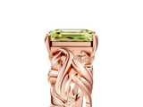 Rose gold Fancy Yellow Emerald  Solitaire Diamond Leaf Vine Band with Prong Setting_33