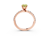 Rose gold Fancy Yellow Emerald  Solitaire Diamond Pavé Band with Four-Prong Setting_31