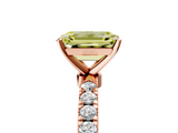 Rose gold Fancy Yellow Emerald  Solitaire Diamond Pavé Band with Four-Prong Setting_33
