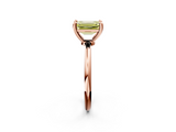 Rose gold Fancy Yellow Emerald  Solitaire Diamond Ring with 4-Prong Setting on a Classic Band_5