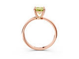 Rose gold Fancy Yellow Emerald  Solitaire Diamond Ring with 4-Prong Setting on a Classic Band_6