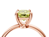 Rose gold Fancy Yellow Emerald  Solitaire Diamond Ring with 4-Prong Setting on a Classic Band_7