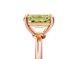 Rose gold Fancy Yellow Emerald  Solitaire Diamond Ring with 4-Prong Setting on a Classic Band_8