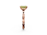 Rose gold Fancy Yellow Emerald  Solitaire Diamond Ring with Bamboo Band and Four-Prong Setting_58