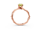Rose gold Fancy Yellow Emerald  Solitaire Diamond Ring with Bamboo Band and Four-Prong Setting_59