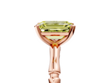 Rose gold Fancy Yellow Emerald  Solitaire Diamond Ring with Bamboo Band and Four-Prong Setting_61