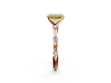 Rose gold Fancy Yellow Emerald  Solitaire Diamond Ring with Bezel Set Side Stones and Prong Setting_5