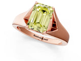 Rose gold Fancy Yellow Emerald  Solitaire Diamond Ring with Cathedral Band and Four-Prong Setting_65