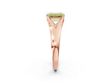 Rose gold Fancy Yellow Emerald  Solitaire Diamond Ring with Cathedral Band and Four-Prong Setting_66