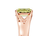 Rose gold Fancy Yellow Emerald  Solitaire Diamond Ring with Cathedral Band and Four-Prong Setting_69