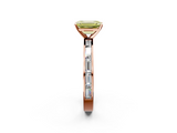 Rose gold Fancy Yellow Emerald  Solitaire Diamond Ring with Channel-Set Baguette Band and Four-Prong Setting_87