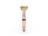 Rose gold Fancy Yellow Emerald  Solitaire Diamond Ring with Channel-Set Band and Four-Prong Setting_5