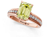 Rose gold Fancy Yellow Emerald  Solitaire Diamond Ring with Channel Set Band and Six-Prong Setting_49