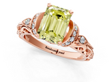 Rose gold Fancy Yellow Emerald  Solitaire Diamond Ring with Filigree Band and Four-Prong Setting_49