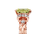 Rose gold Fancy Yellow Emerald  Solitaire Diamond Ring with Filigree Band and Four-Prong Setting_53